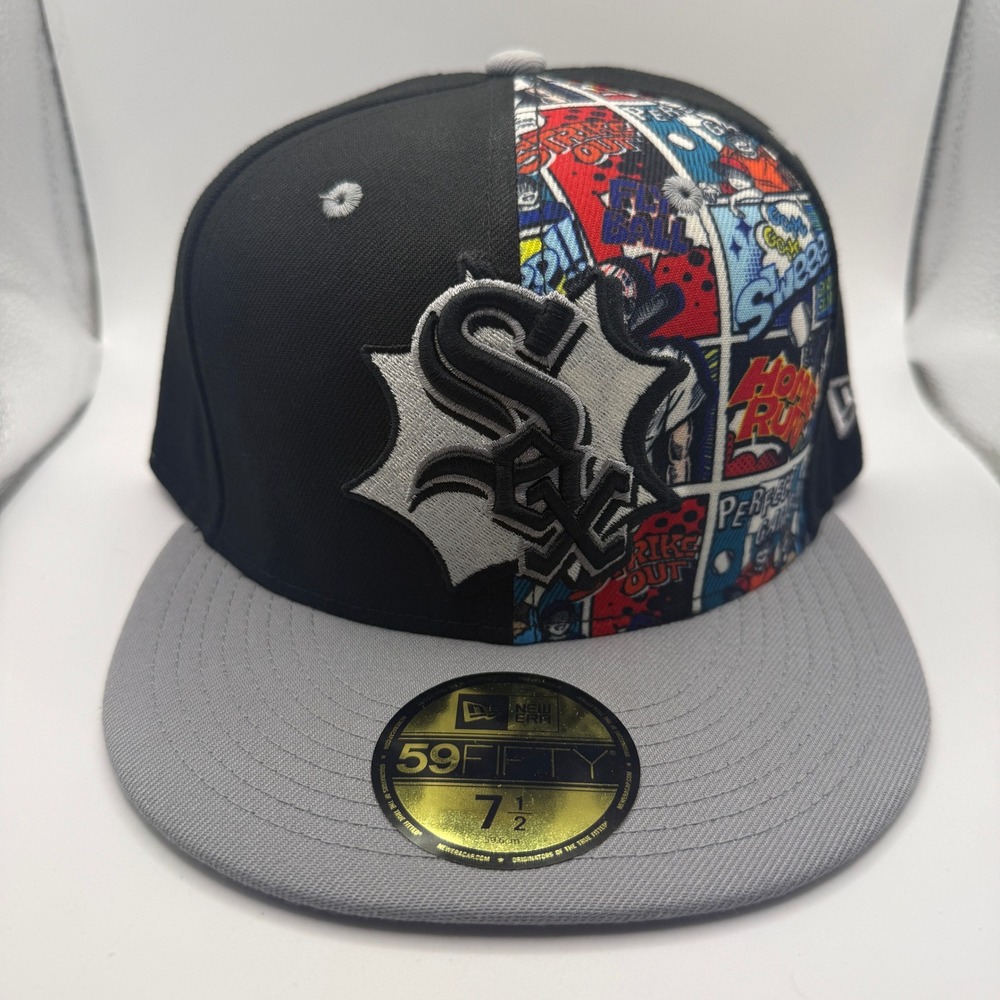 New Era 59FIFTY Chicago White Sox Players Weekend Comic Hat 7 1/2 Black Grey